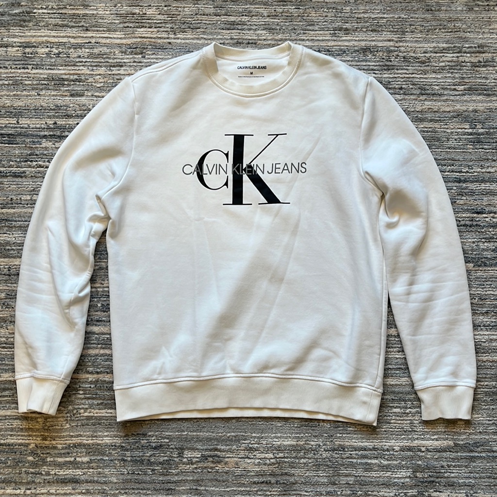 Calvin Klein White Crewneck Sweater